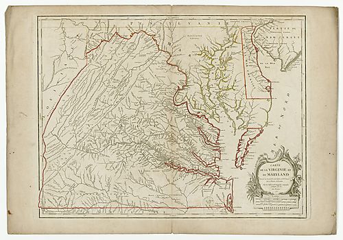 Carte de la Virginie et du Maryland