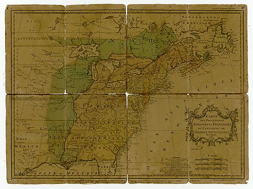 Carte des possessions angloises &amp; franc¸oises