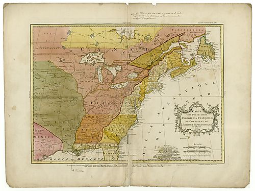 Carte des possessions angloises &amp; franc¸oises
