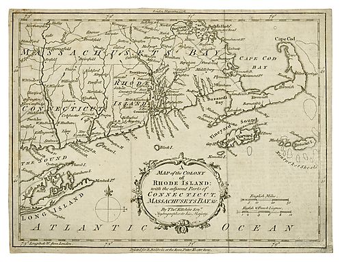 Map of the colony of Rhode Island