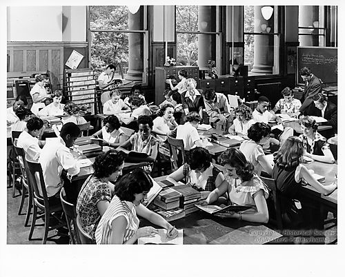 Schenley High School Social Studies Class in Library