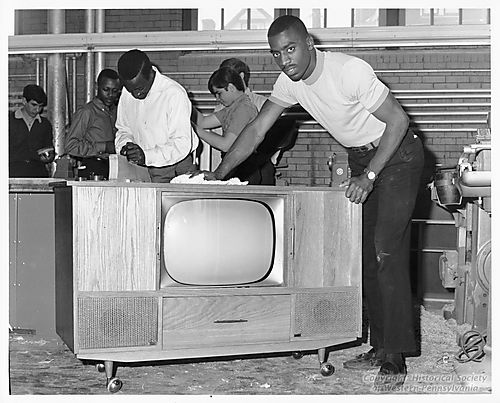 South Hills High School student and his Television Cabinet