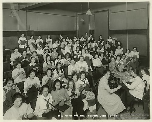 Knitting Class at Fifth Avenue High School