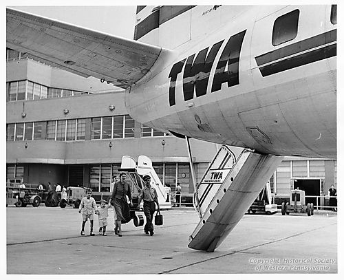 Passengers boarding a Martin 202