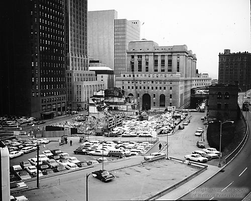 Demolition of buildings at the United States Steel Building Site