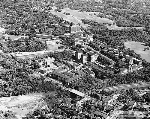 Aerial view of Carnegie Technical Institute Campus