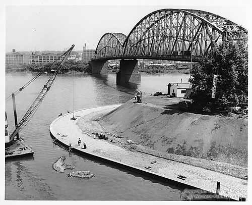River Wall construction at Point State Park
