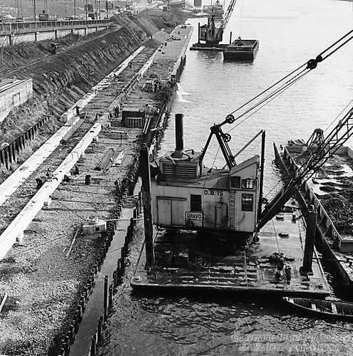 Construction of River Wall and Wharf