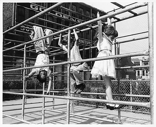 Children playing at the Armstrong Parklet