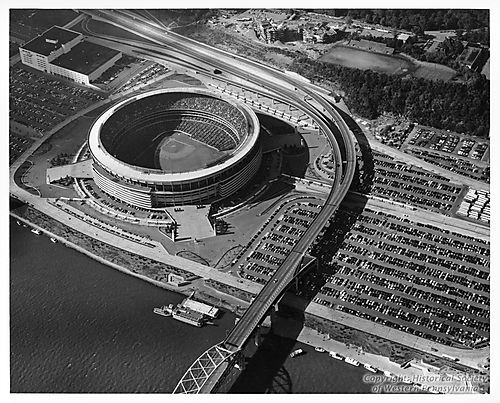 Aerial view of Three Rivers Stadium