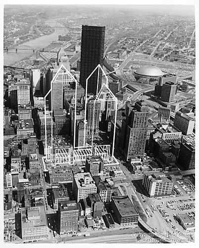 Aerial view of the Proposed Grant Plaza Construction Site