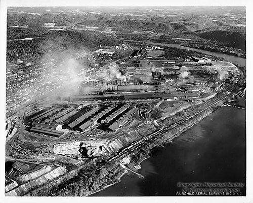 Aerial view of Crucible Steel Company's Midland Works