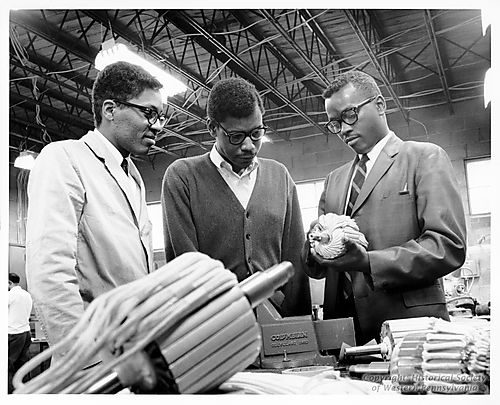 Westinghouse Electric Employees Examine Front Shaft
