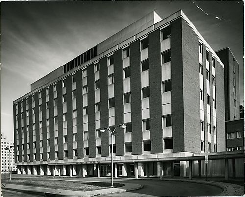 The Samuel and Ettie Klein Frank Wing and main entrance of Montefiore Hospital