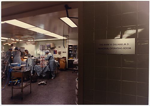 Open heart surgery in the Mark H. Gilliand, M.D. Memorial Operating Room