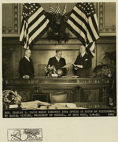 Charles H. Kline being sworn into office as Mayor of Pittsburgh