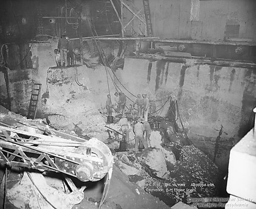 Excavation in the Blooming Mill Engine Room