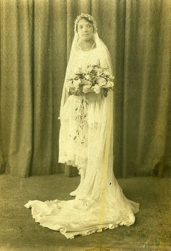 Wedding portrait of Mary Elizabeth Turfley Bumry. 