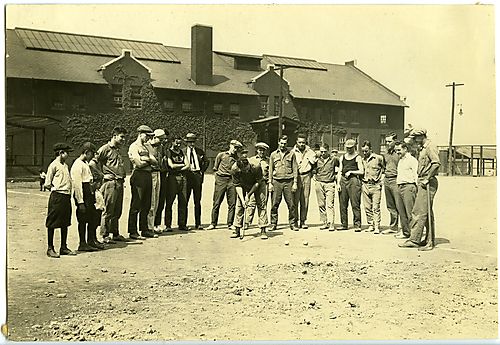 Men playing a game in Washington Park
