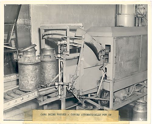 Cans Being Washed – Covers Automatically Put On