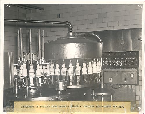 Discharge of Bottles from Washer &amp; Filler – Capacity 120 Bottles per min.