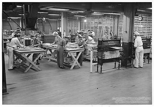 Assembling Glider Ribs During World War II