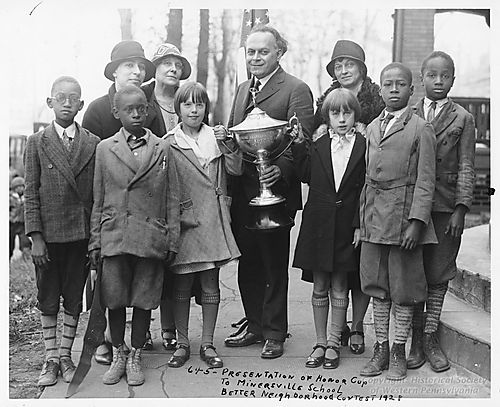Presentation of Honor Cup to Minersville School Better Neighborhood Contest
