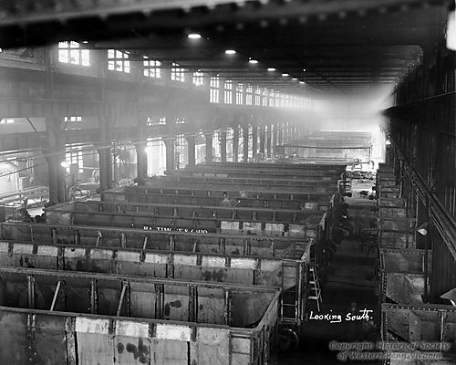 Railroad Cars at the Baltimore &amp; Ohio Railroad Repair Shop - Looking South