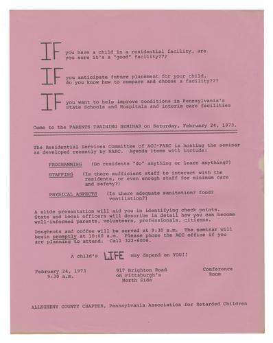 Parents Training Seminar Flyer