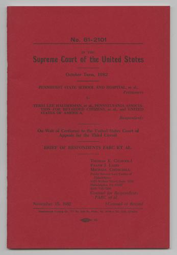 Supreme Court of the United States Pennhurst State School and Hospital v. Halderman et al., On Writ of Certiorari to the United States Court of Appeals for the Third Circuit
