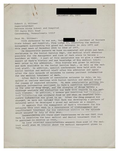 Letter from Eugene and Carolyn L. to Robert Hiltner