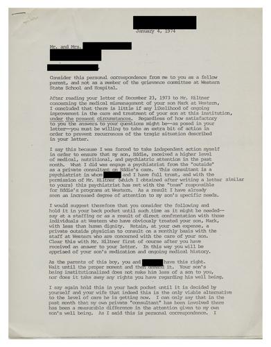 Letter from Daniel T. to Eugene and Carolyn L.