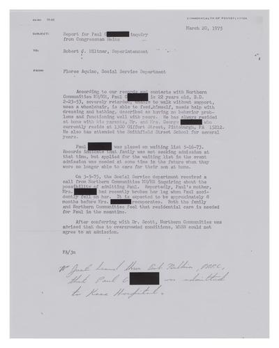 Report for Paul G. Inquiry