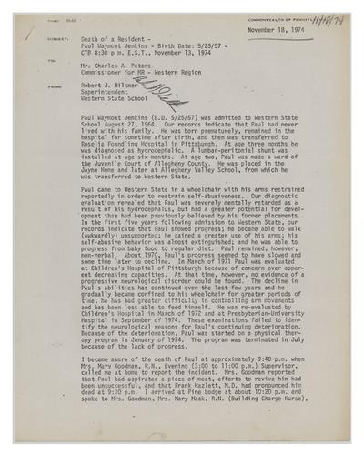 Death of a Resident - Paul Waymont Jenkins Report