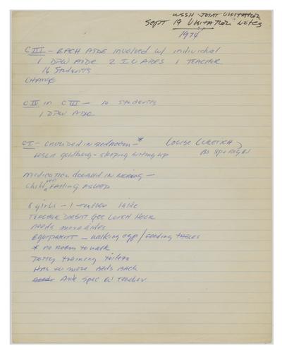 Western State School and Hospital Joint Visitation Committee Notes