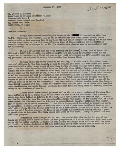 Letter to Joseph McKenna Regarding Kim V.