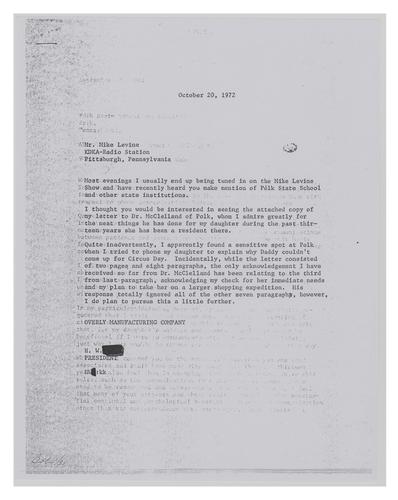 Letter from Mr. W. to Mike Levine (2)
