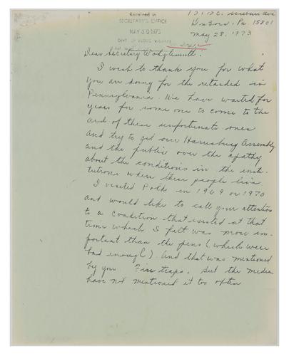 Letter from Ruth McClure to Helene Wohlgemuth