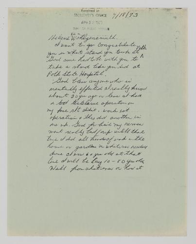 Anonymous Letter to Helene Wohlgemuth (2)