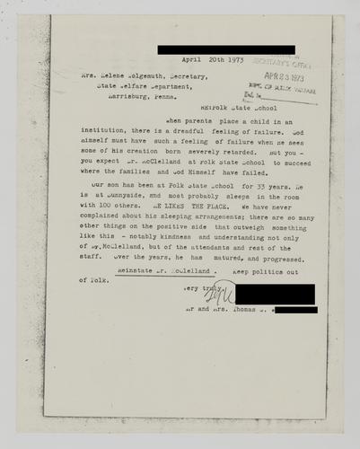 Letter from Mr. and Mrs. W. to Helene Wohlgemuth