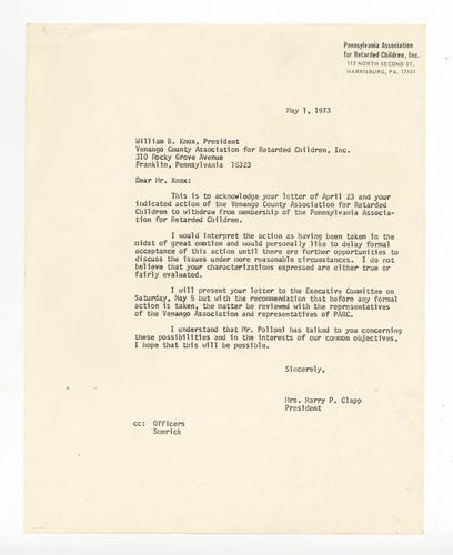 Letter to William Knox