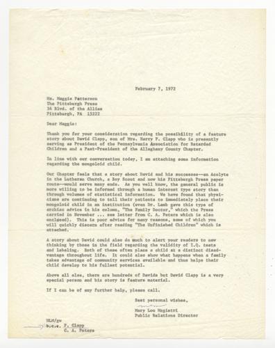 Letter to Maggie Patterson