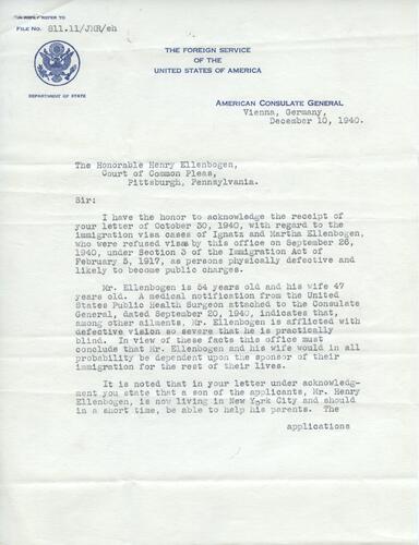 Letter from Harry Carlson to Joseph Cuffey