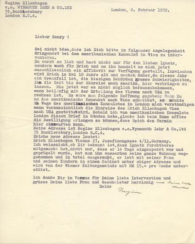 Letter from Regine Ellenbogen to Henry Ellenbogen (3)