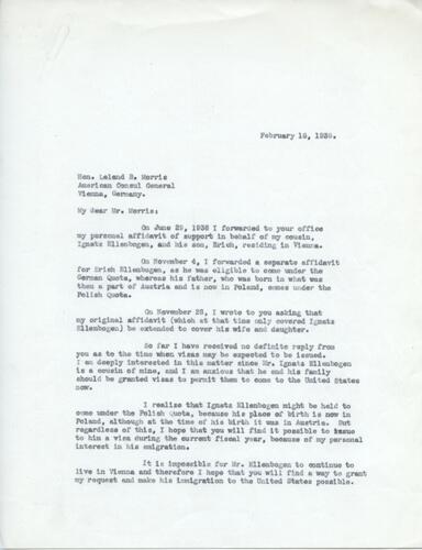 Letter from Henry Ellenbogen to Leland Morris (1)
