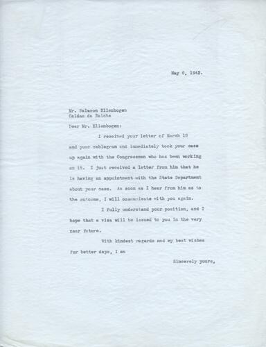 Letter from Henry Ellenbogen to Salomon Ellenbogen (5)