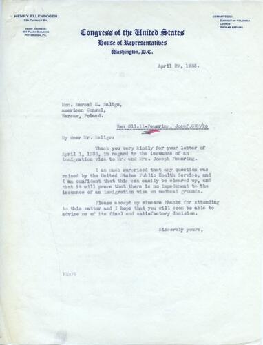 Letter from Henry Ellenbogen to Marcel Malige (1)