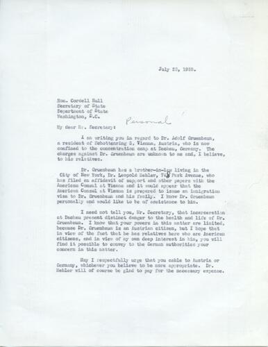 Telegram from Henry Ellenbogen to Cordell Hull (1)