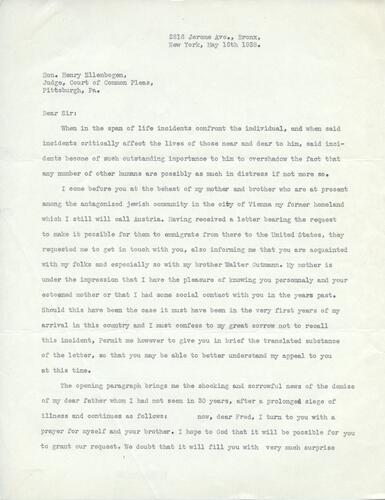 Letter from Fred Goodman to Henry Ellenbogen (1)