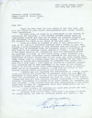 Letter from Fred Goodman to Henry Ellenbogen (18)